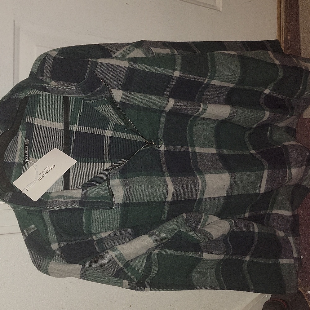 NWT Bloomchic half zip plaid pullover size22w-24w